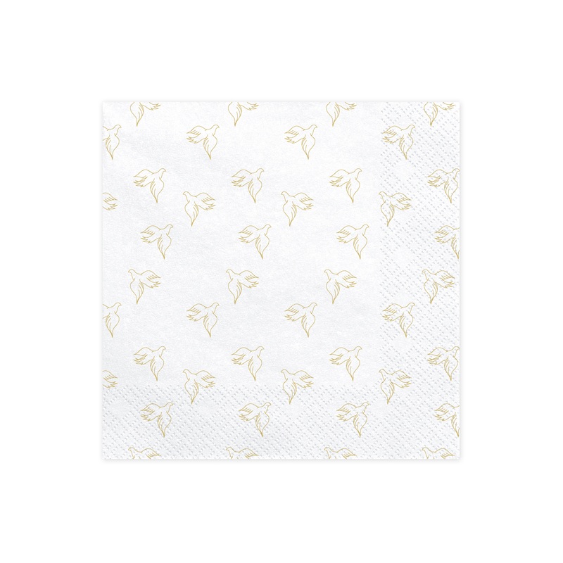 20 dove napkins gold 33cm