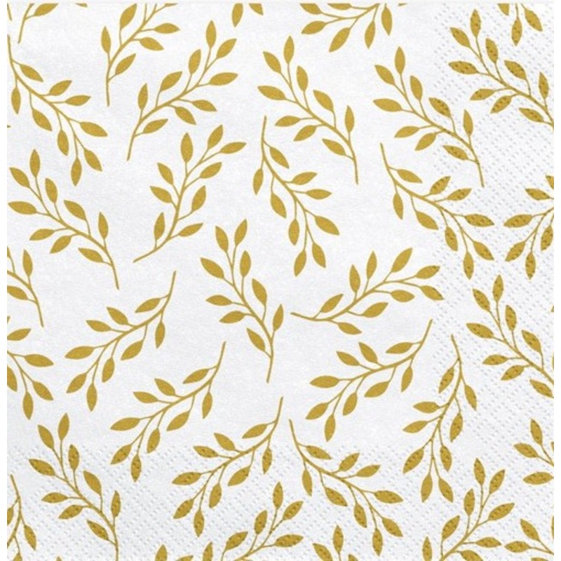 20 golden twig napkins 33cm