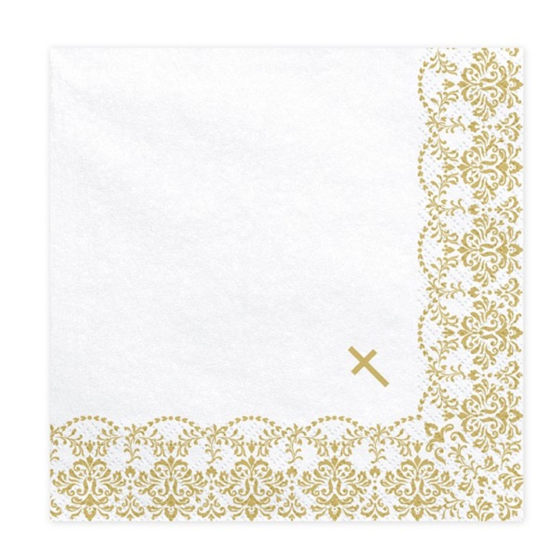 20 Holy Blessings napkins gold 33cm