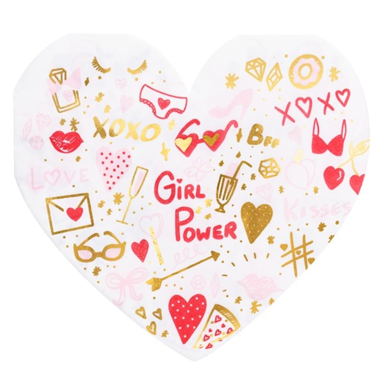 20 Lovely Moments Heart Napkins 32 x 30cm