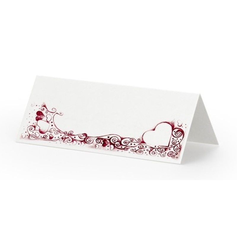 25 place cards heart ornaments 10 x 4 cm