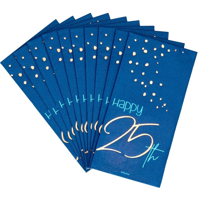 25th birthday 10 napkins Elegant blue
