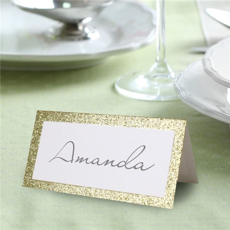 50 golden glitter place cards