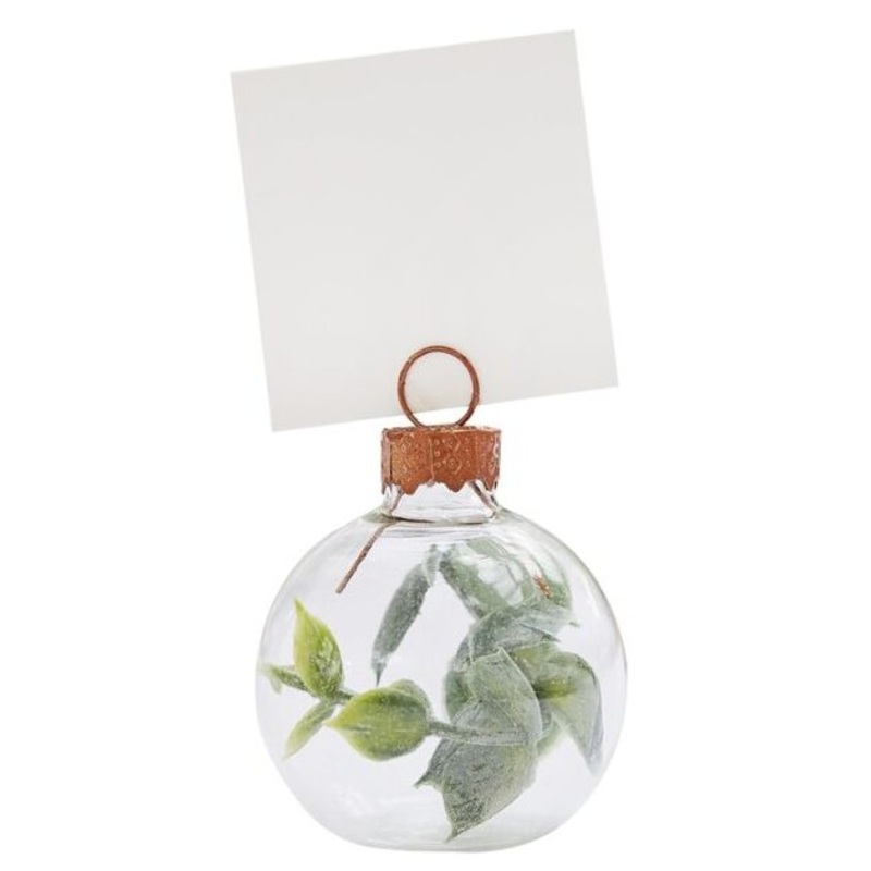 6 eucalyptus balls table holders & cards