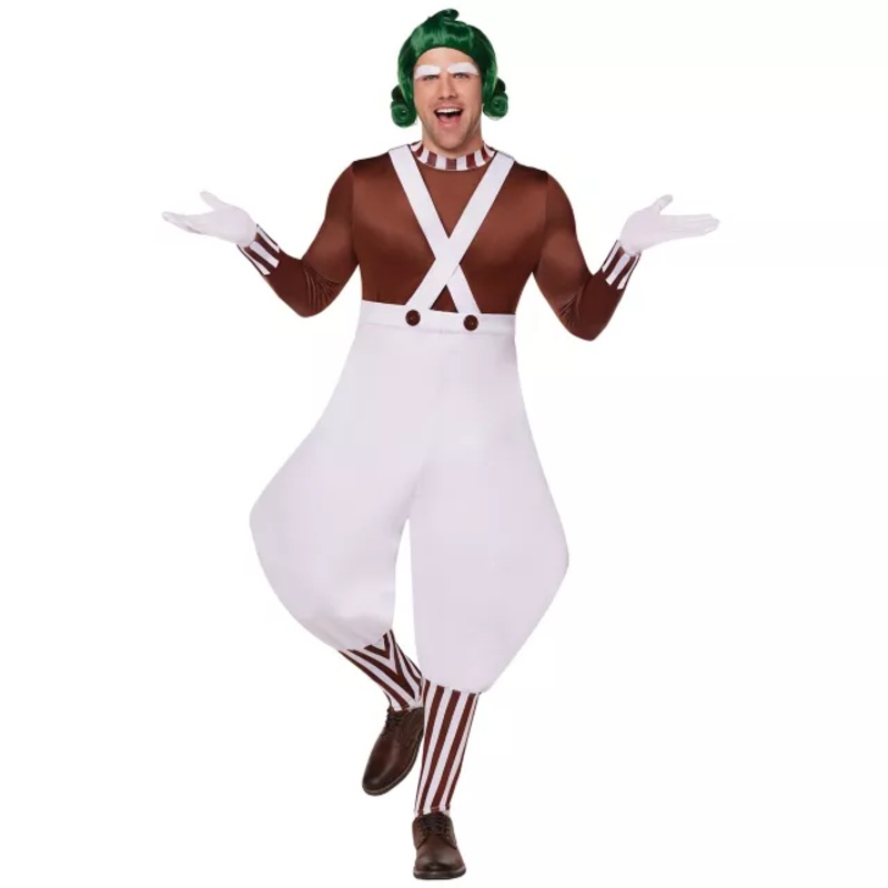 Adult Oompa Loompa Costume - Willy Wonka and the Chocolate Factory BROWN ADULT SMALL