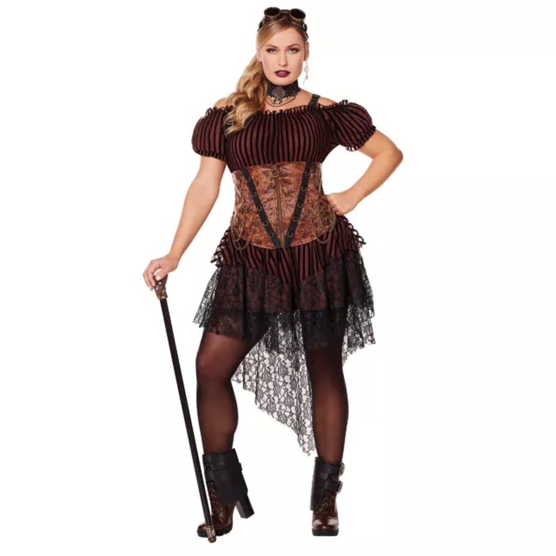 Adult Queen of Steampunk Plus Size Costume BLACK 1X