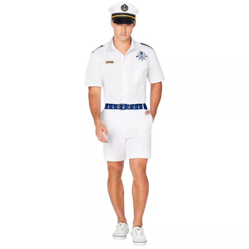 Adult Yacht Captain Costume WHITE ADULT SMALL