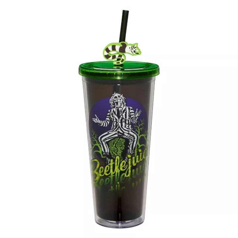 Beetlejuice Cup with Sandworm Straw Topper - 24 oz. GREEN 24 OUNCE