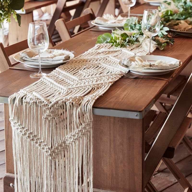 Boho macrame table runner 35cm x 2m