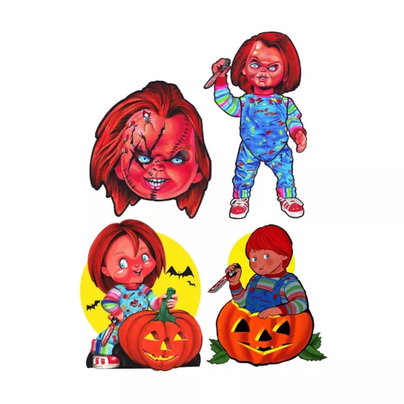 Child's Play Chucky Wall Clings RED / BLUE