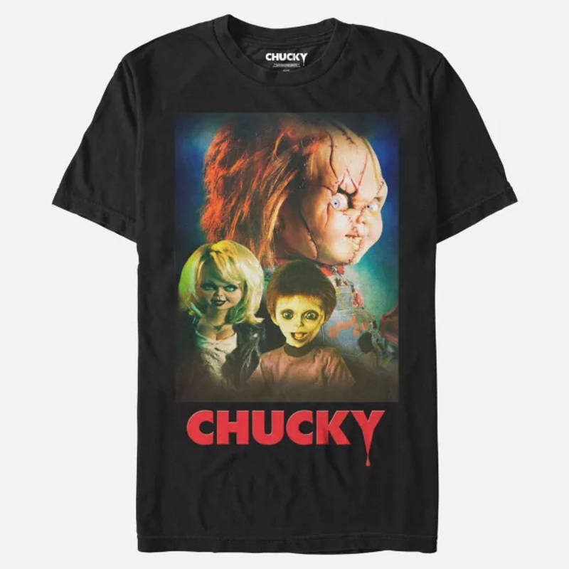 Chucky & Glenn T Shirt - Child's Play BLACK ADULT SMALL