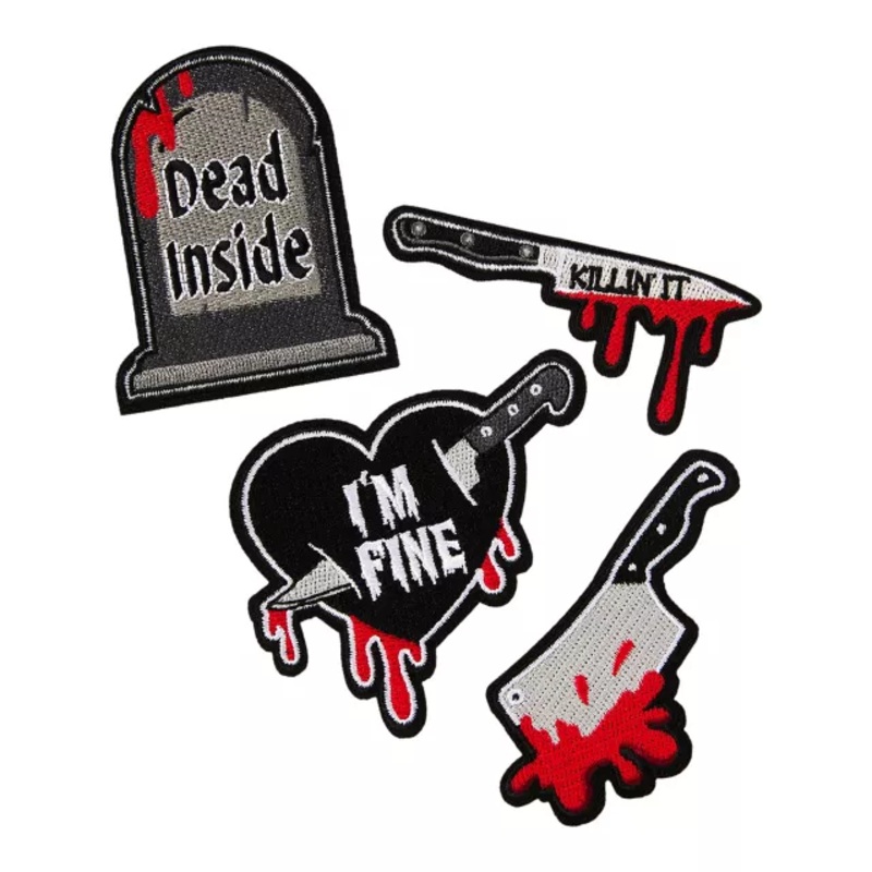 Dead Inside Bloody Patch Set - 4 Pack MULTI-COLOR