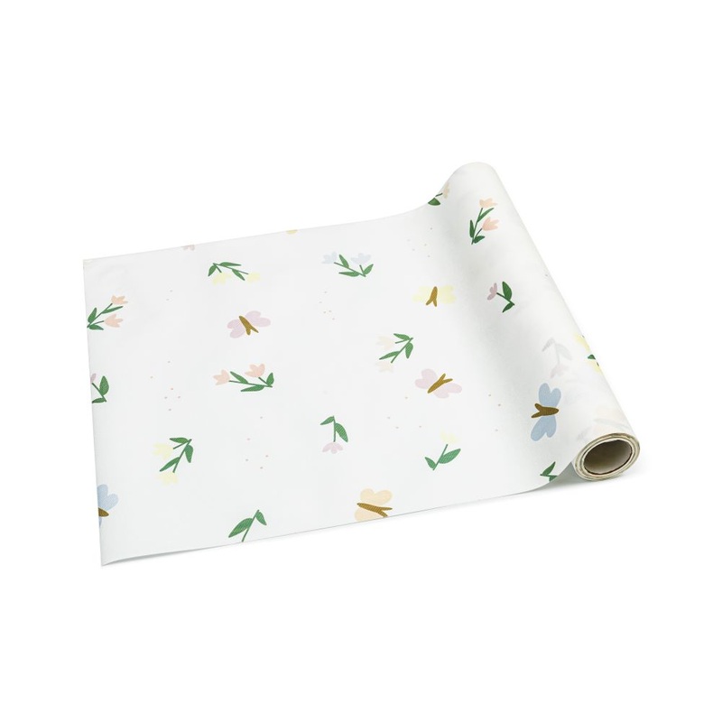 Fleece table runner flowers and butterflies 40 x 500cm