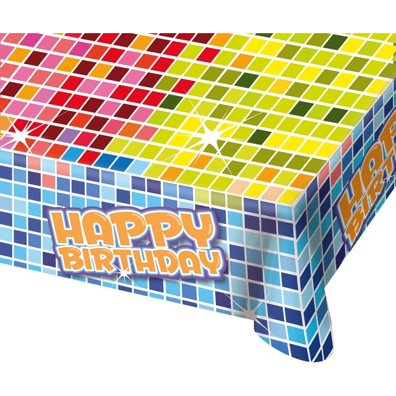 Groovy Happy Birthday tablecloth 1.3mx 80cm