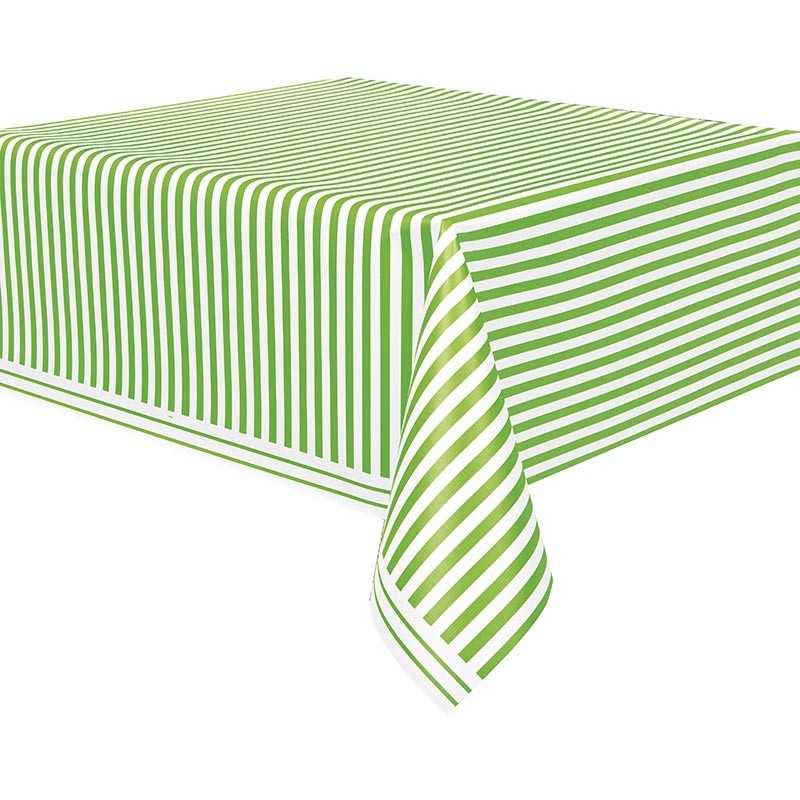 Party tablecloth Victoria apple green striped 137 x 274cm