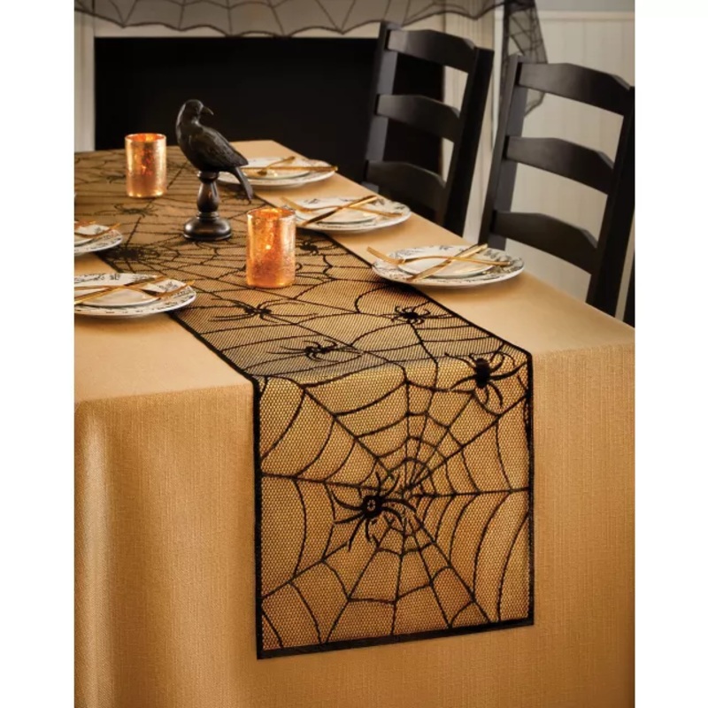 Spider Web Table Runner BLACK ONE SIZE FITS MOST