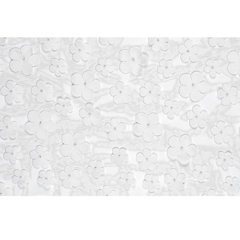 Table runner flowers white 26cm x 5m