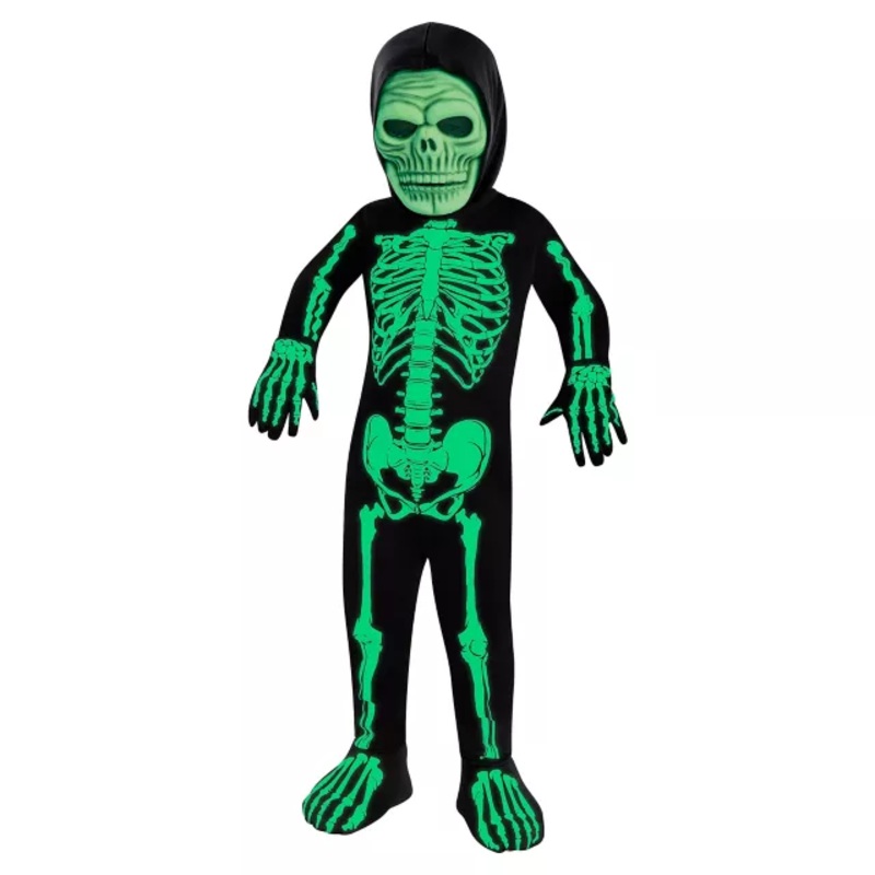 Toddler Glow in the Dark Skeleton Costume BLACK 3T - 4T