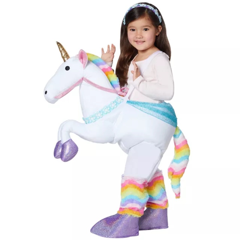 Toddler Unicorn Ride-Along Costume WHITE - MULTI CHILD ONE SIZE