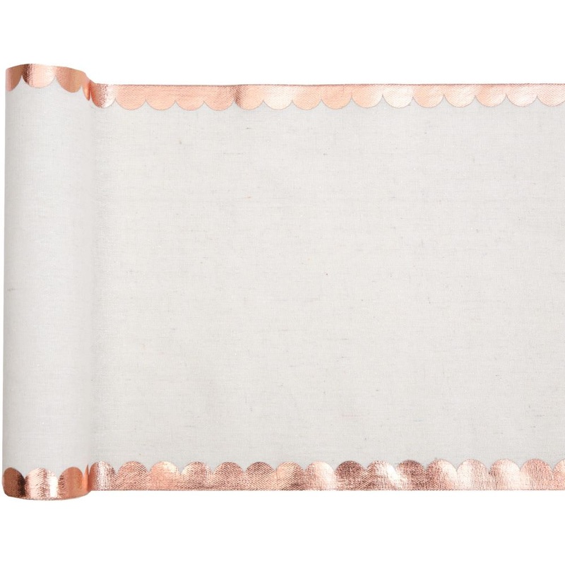 Wavy cut table runner rose gold 3m