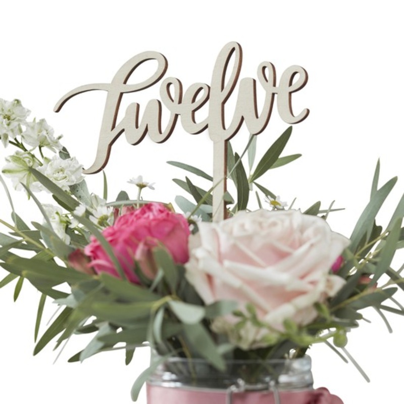 12 Boho Flowers table numbers plugs