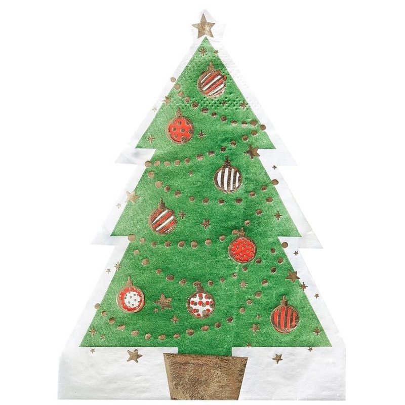 12 Christmas tree napkins