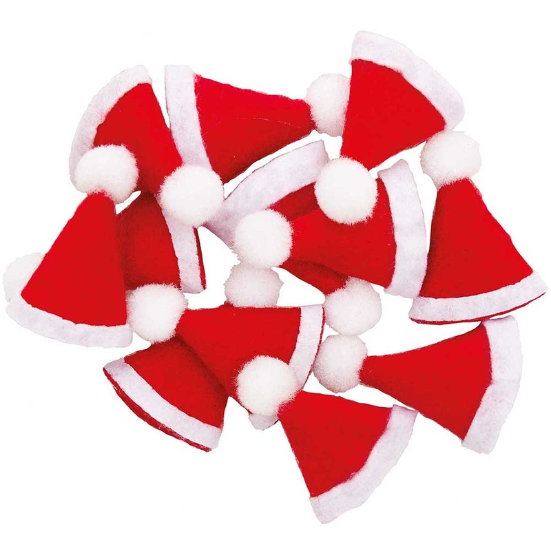 12 Mini Christmas Hat Decorations