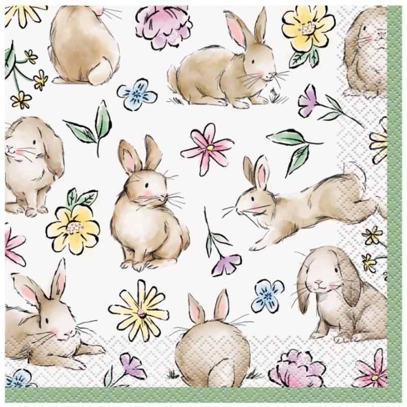 16 bunny Floppi napkins 33cm