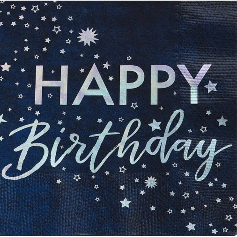 16 Dazzling Birthday napkins 33cm