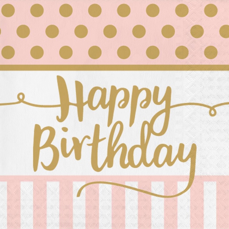 16 Lovely Birthday napkins 33cm