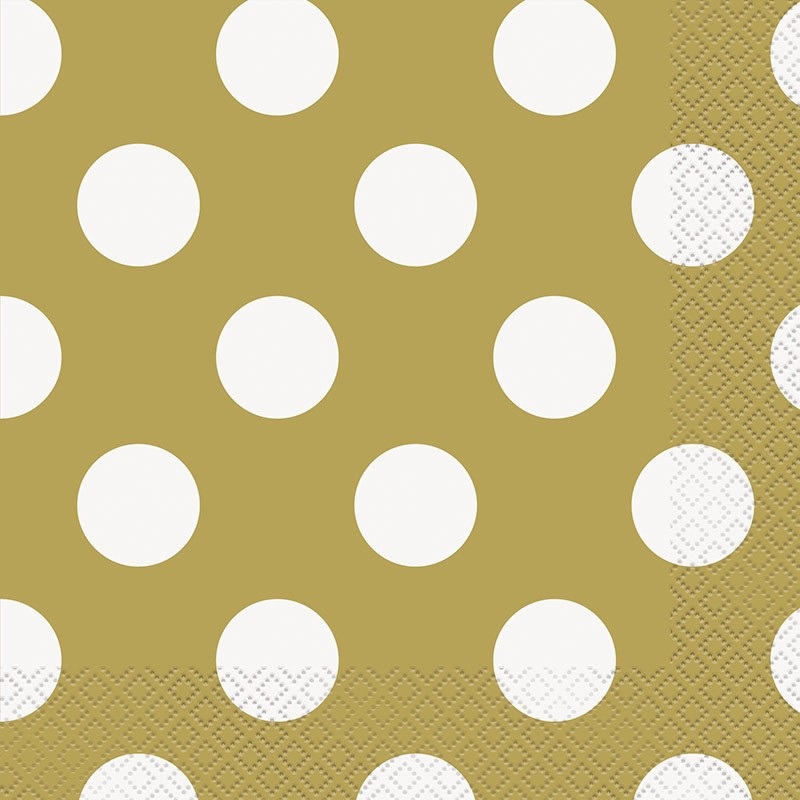 16 napkins Tiana Gold Dotted 33cm