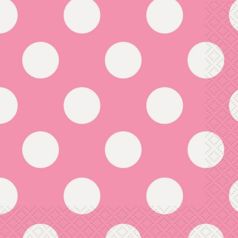 16 party napkins Tiana pink dotted 25cm