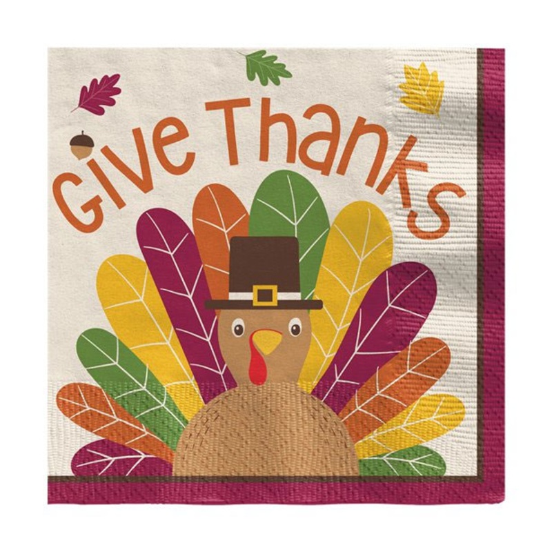 16 small Thanksgiving drink napkins