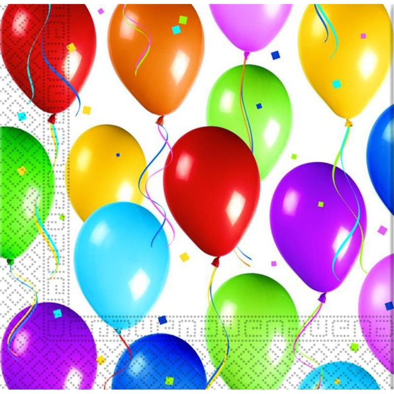 20 balloon Fiesta napkins 33 x 33cm