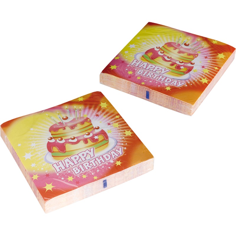 20 birthday cake napkins 33cm