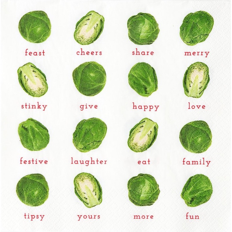 20 Brussels sprouts Christmas napkins 33cm
