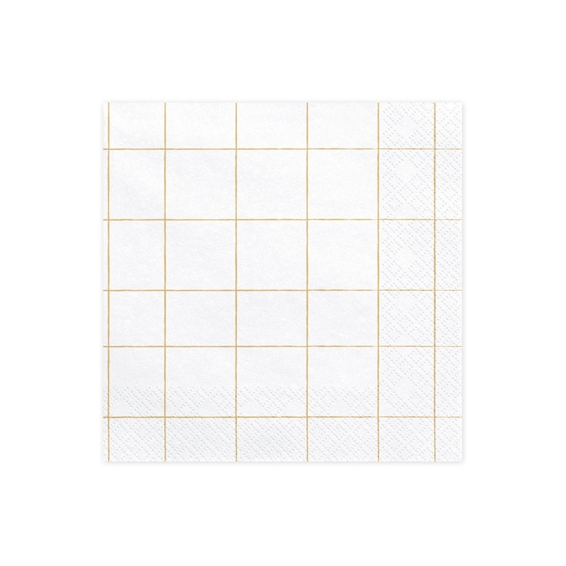 20 checkered party night napkins 33cm