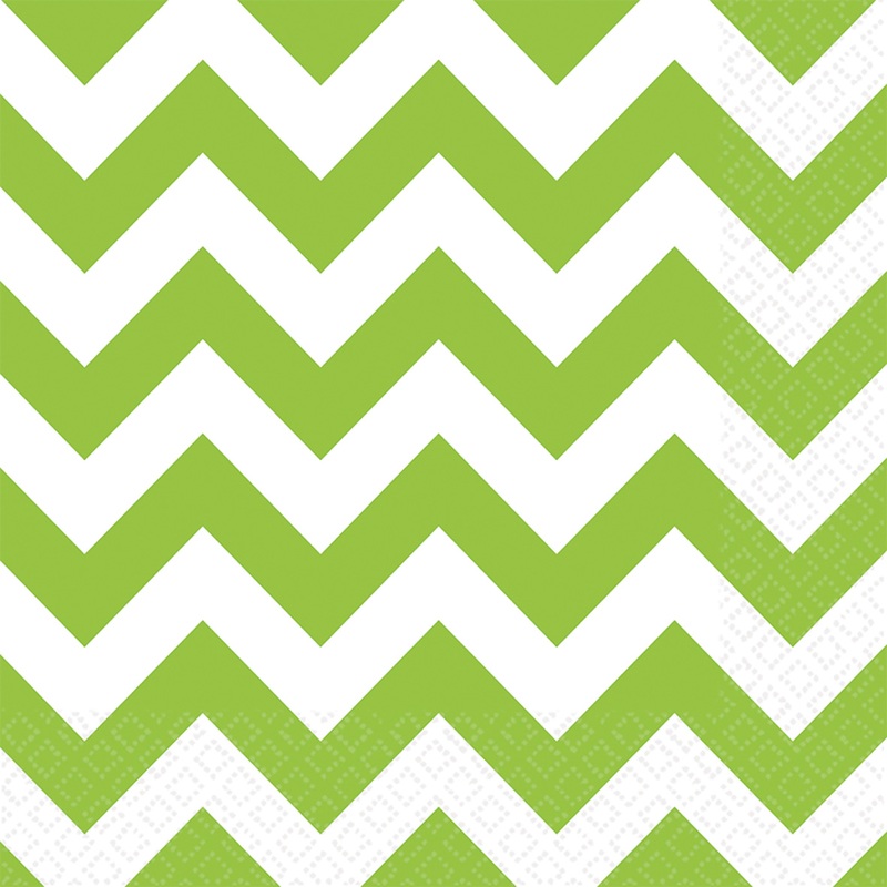 20 cute serrated napkins kiwi green
