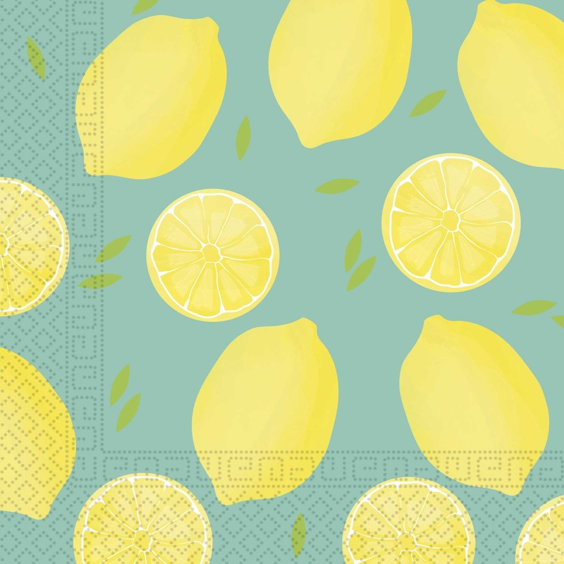 20 Fresh Lemon Napkins 33cm