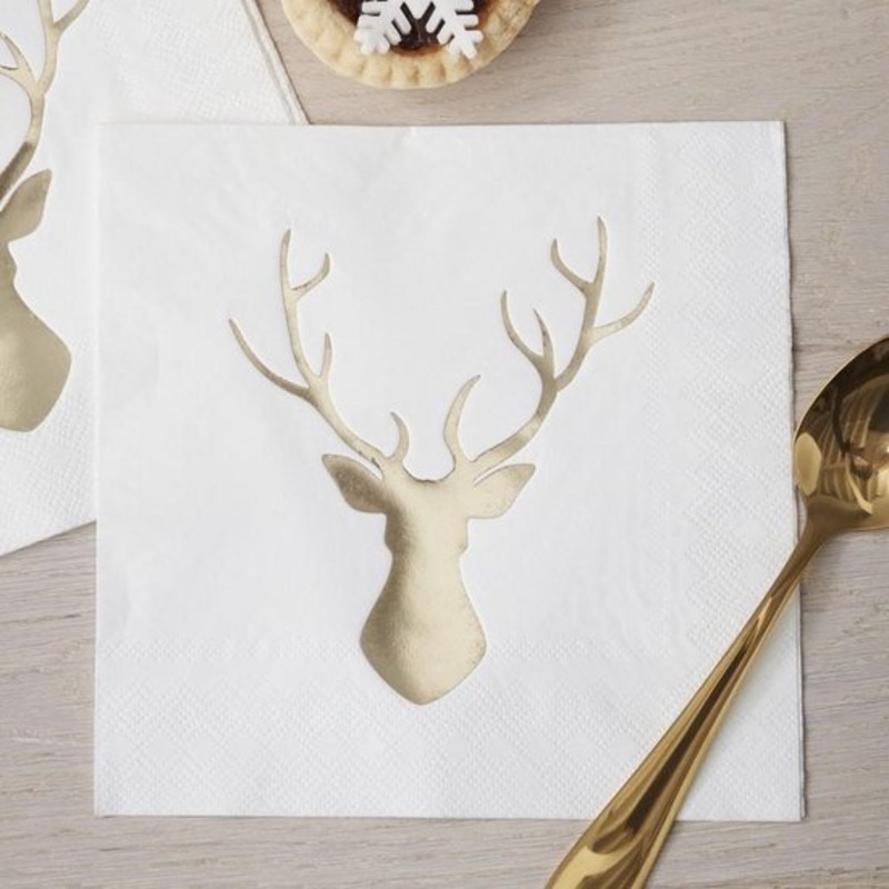 20 Mindful Christmas deer napkins 33cm