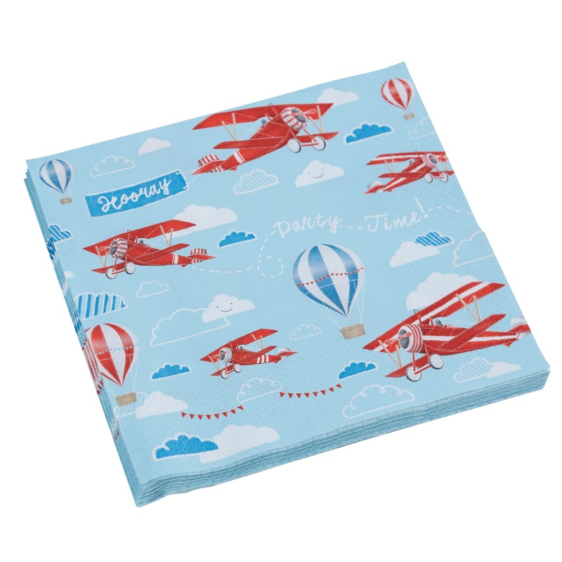20 party aviator napkins 33cm