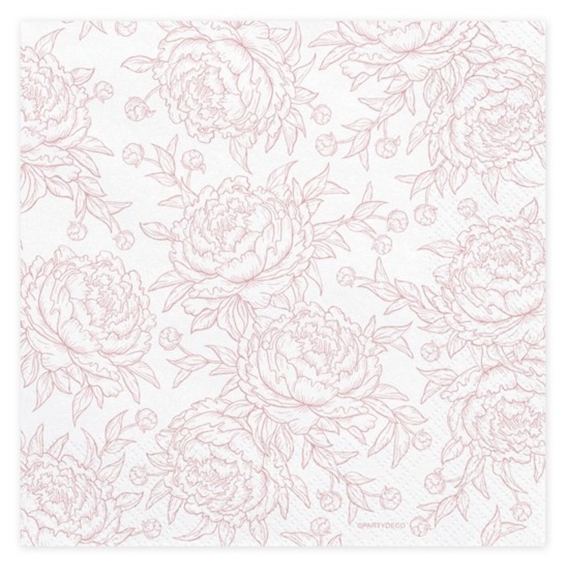 20 romantic rose petals napkins 33 x 33cm
