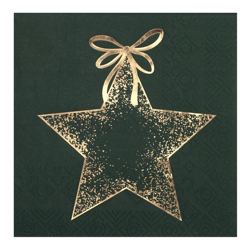20 star napkins black 25 x 25 cm