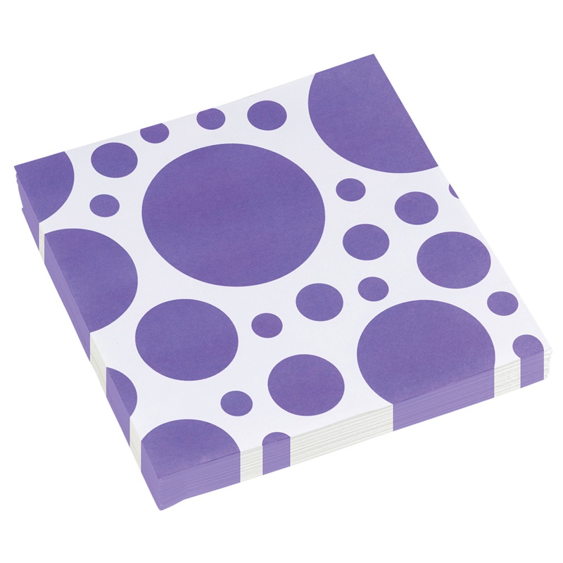 20 sweet dots napkins purple