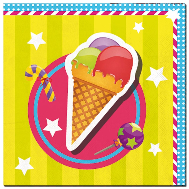 20 Sweet Surprise napkins 33cm