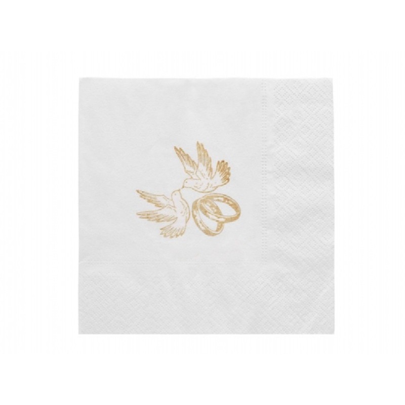 20 wedding napkins with doves