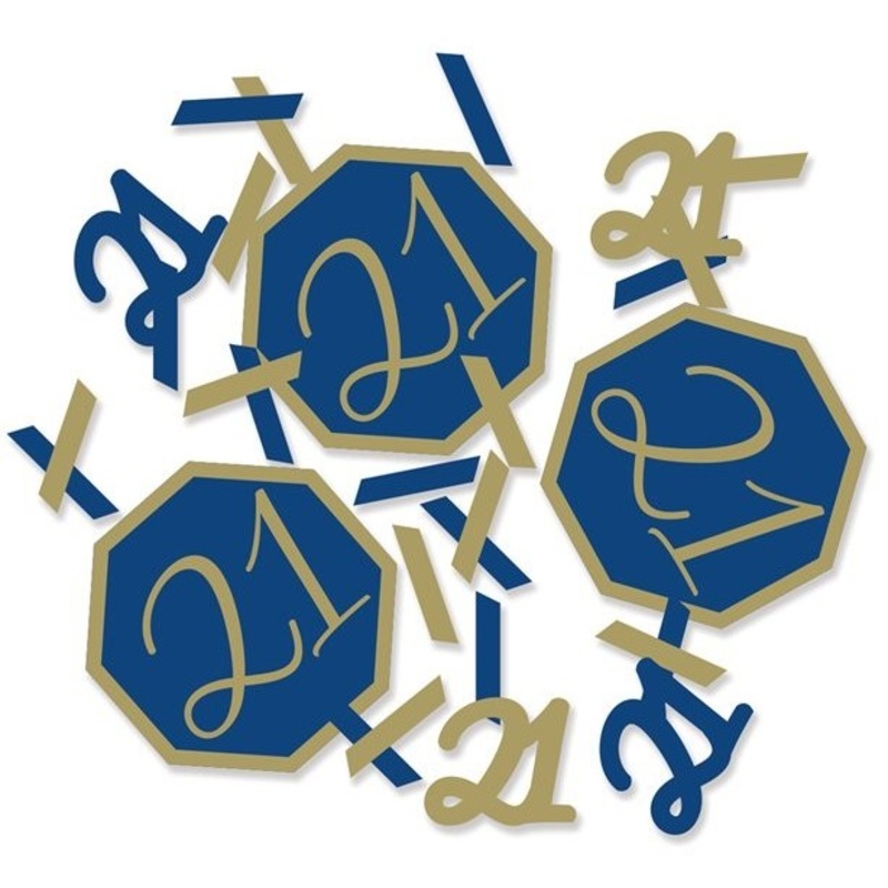 Blue-gold sprinkle decoration 21st birthday 34g