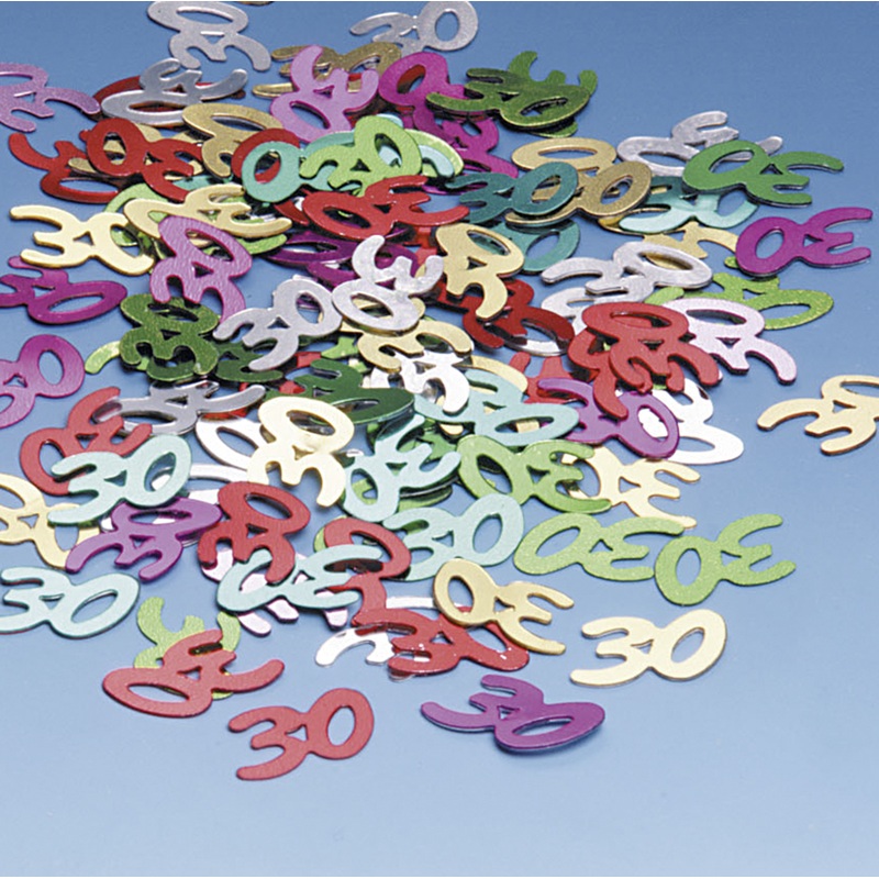 Colorful 30th birthday sprinkle decoration 15g