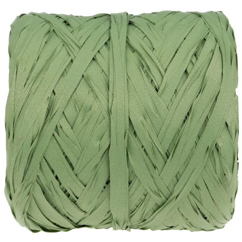 Decorative green raffia 50m x 12mm