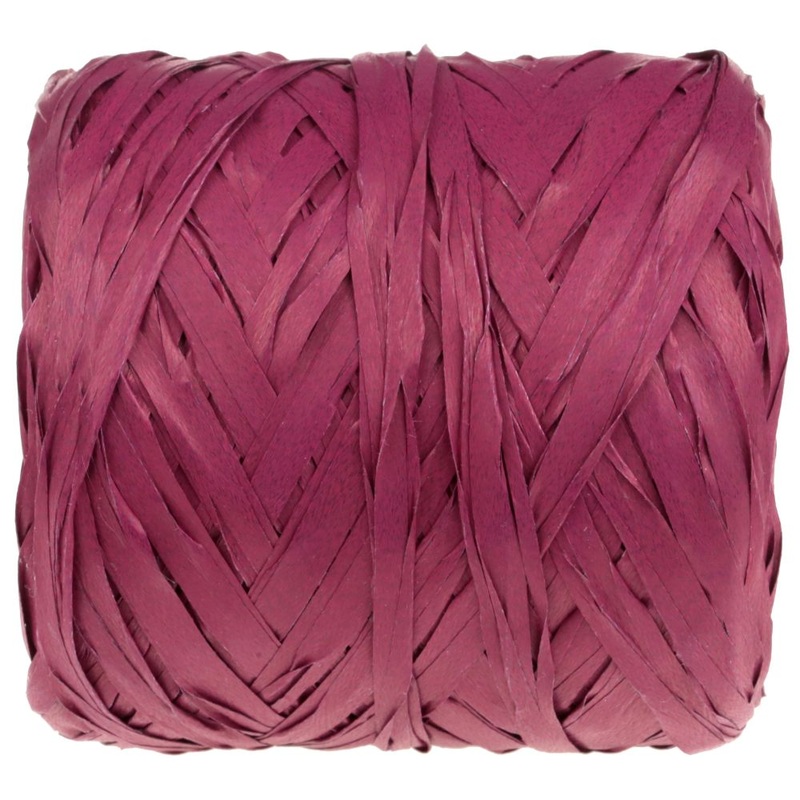 Decorative wine red raffia 50m x 12mm